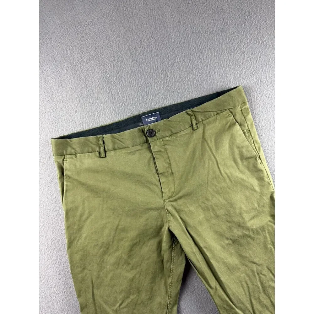 7 Diamonds Pants Men's 36x30* Green Parker Chinos Performance Stretch Flat Front